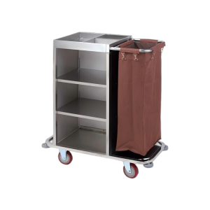 Aukron AB14 All-Steel Slim Single-Sided Service & Linen Cart