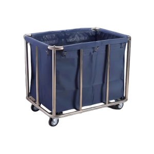 Aukron AB06 Heavy-Duty Blue Rectangular Linen Cart