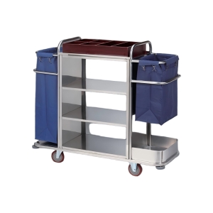 Aukron AB19 Fully Assembled Double-Aisle No-Assembly Linen Cart