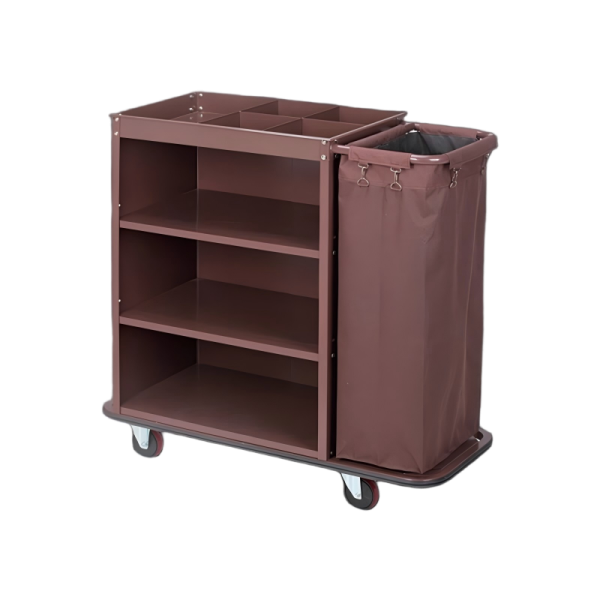 Aukron AB15 Large Single-Sided Baked-Paint Service & Linen Cart