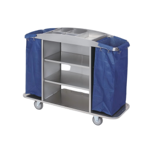Aukron AB25 All-Steel Double-Sided Arc Service & Linen Cart