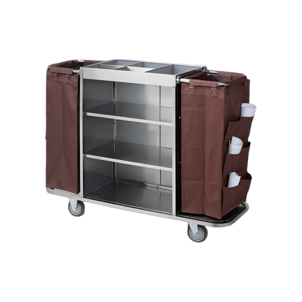 Aukron AB17 All-Steel Double-Sided Multi-Pocket Linen Cart